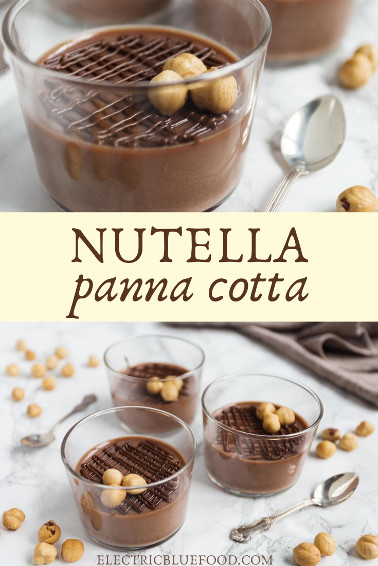 Delicious nutella panna cotta flavoured with hazelnut spread. Easy to make, this will be your new favourite panna cotta flavour.