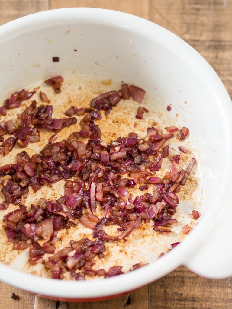 Sautéed red onion and balsamico.