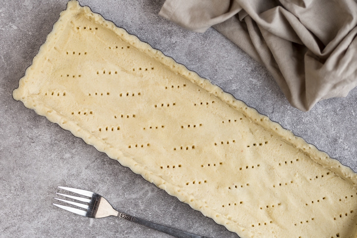 Almond meal shortcrust pastry, unbaked.