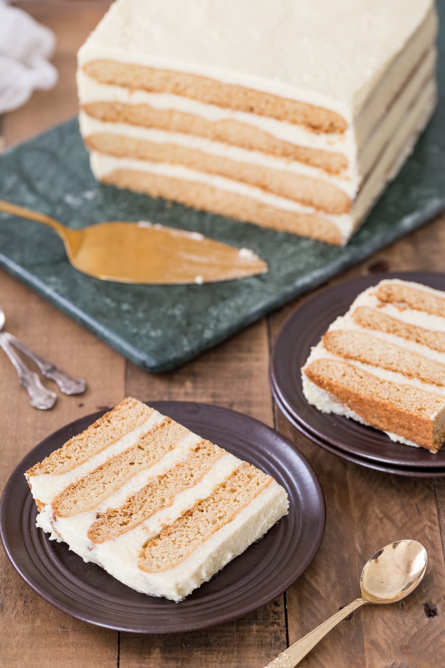 Sliced Polish honey cake miodownik.
