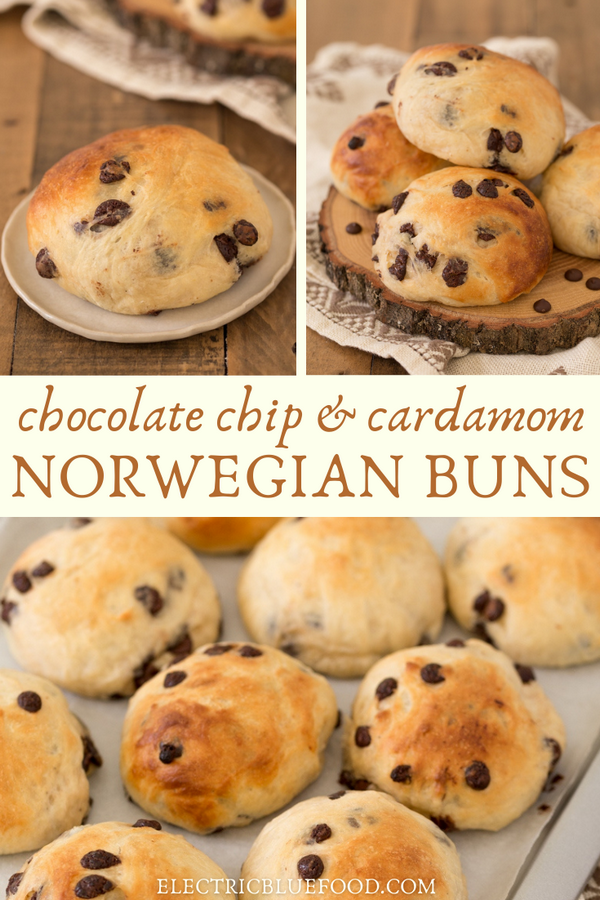 These Norwegian cardamom rolls with chocolate chips are the best thing to get at a gas station during a Norwegian road trip! But don't worry, you can also easily make them at home and enjoy the flavour of cardamom and chocolate chips in these delicious yeast buns from Norway.