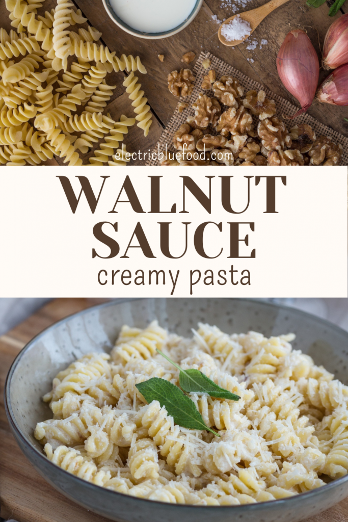 Walnut sauce pasta with cream is a delicious main course ready in less than 30 minutes.Creamy and delicate, this walnut pasta sauce is inspired by a traditional Italian rcipe but adapted to have a more delicate flavour and the creamiest texture. 