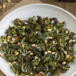 Roasted kalettes salad overhead view.
