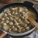 Swedish meatballs in cream sauce.