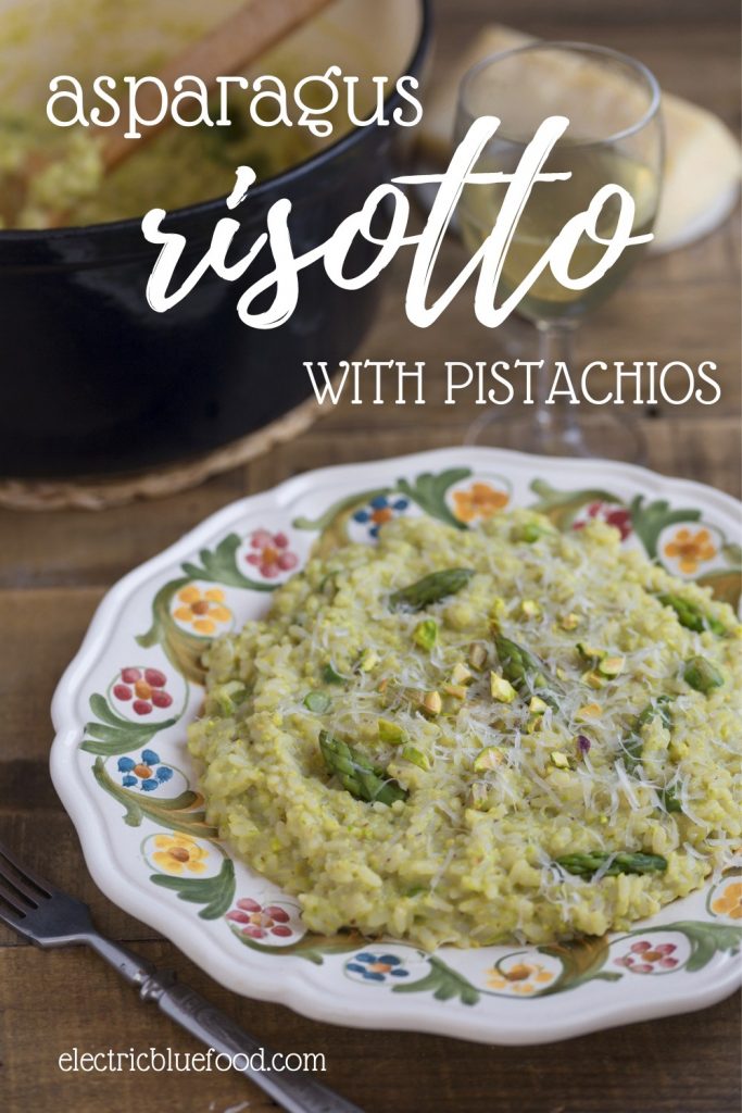 An elegant dish from Northern Italy, asparagus risotto is a delicate classic with an unforgettable flavour. Here classic asparagus risotto is enriched with salted toasted pistachios for a delicious flavour combination.