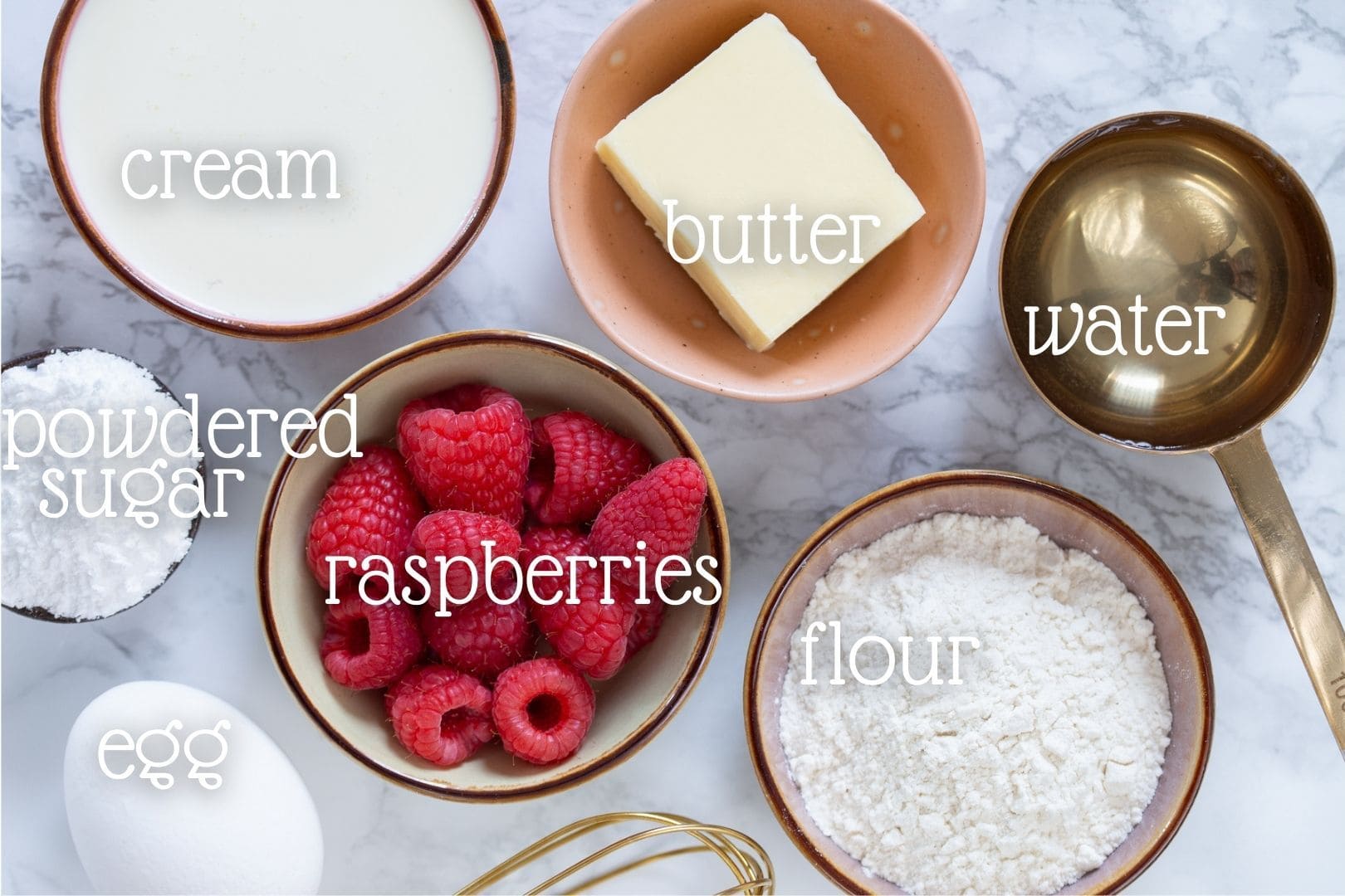 Overhead view of the ingredients needed in this recipe.