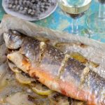 Lavender trout straight out of the oven.