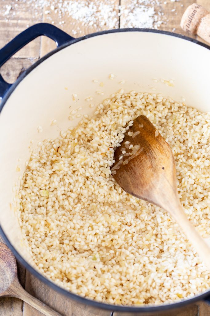 Toast the rice.