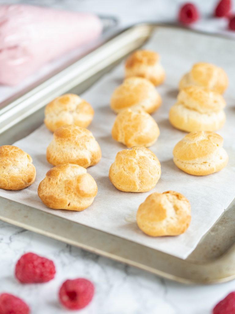 Homemade choux pastry puffs.