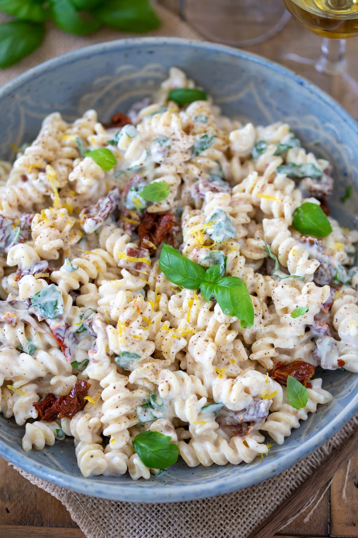 A closeup view of this salad.