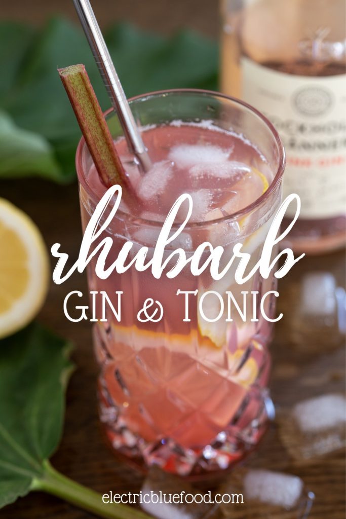 Rhubarb G&T made with homemade rhubarb syrup. A summer flavour variation of a classic cocktail.