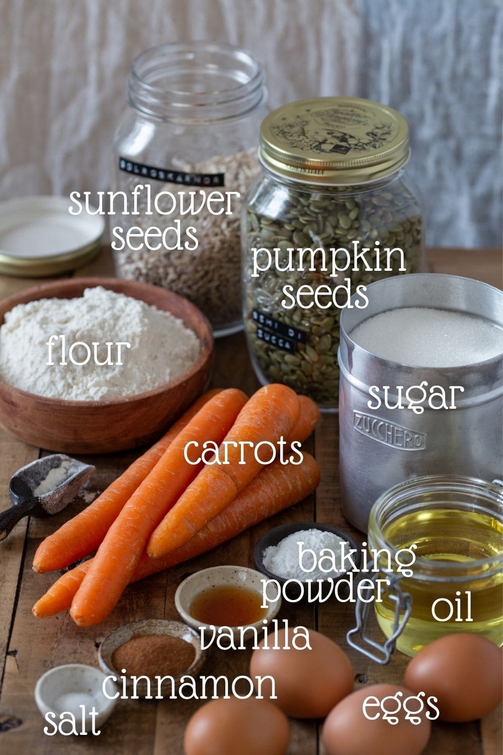 All the ingredients needed for the recipe.