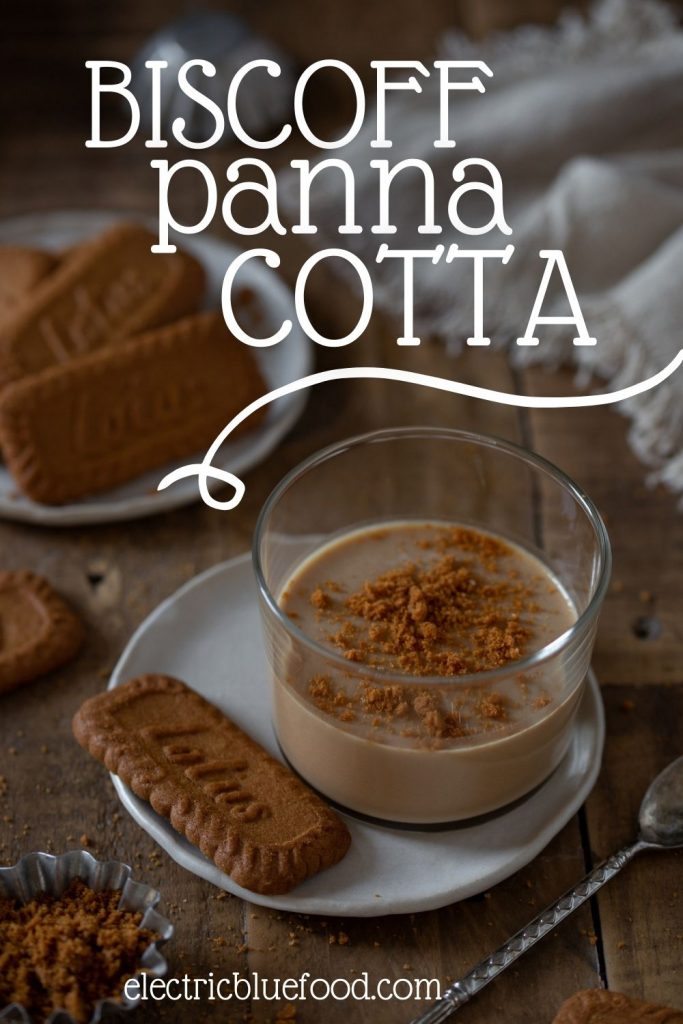 Biscoff panna cotta made with Lotus Biscoff cookies. The cookies are dissolved in the milk to give this panna cotta its unique flavour.