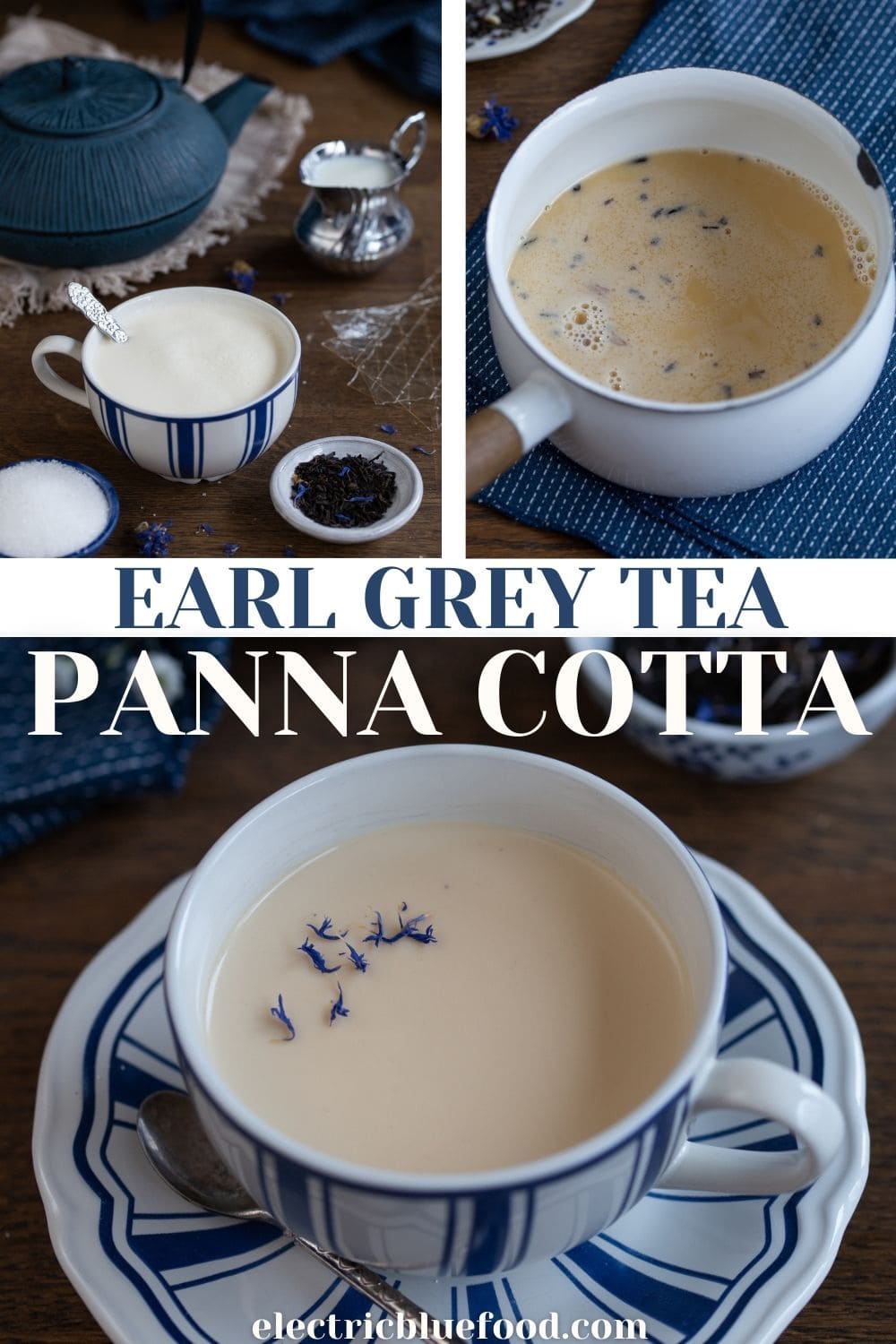 Earl Grey panna cotta made with tea infused cream. A de,licious no-bake dessert that gives a flavour twist to its most classic versions.