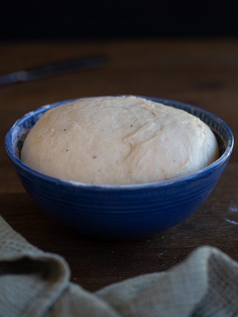 Fully risen dough.